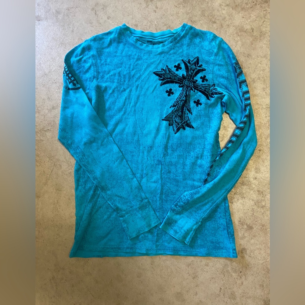 Mens Raw State Premium Affliction Style Long-Sleeve Size Medium